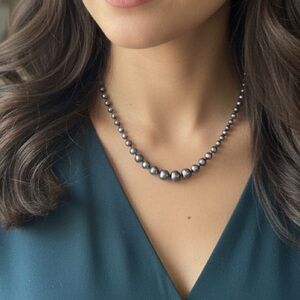 Elegant Silver Pearl Necklace